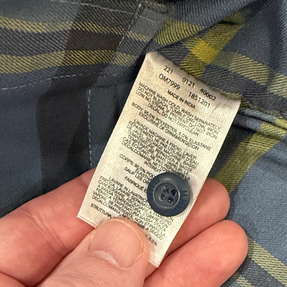 Mountain Hardwear Men's Blue and Yellow Plaid Shirt - Picture 2 of 8